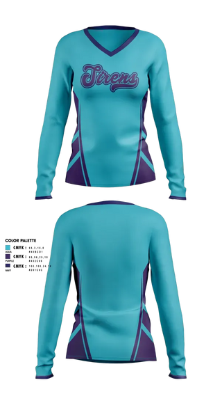Womens Long Sleeve Vneck Shirt, Sirens, Softball, Teamtime, Team time, sublimation, custom sports apparel, team uniforms, spirit wear, spiritwear, sports uniforms, custom shirts, team store, custom team store, fundraiser sports, apparel fundraiser
