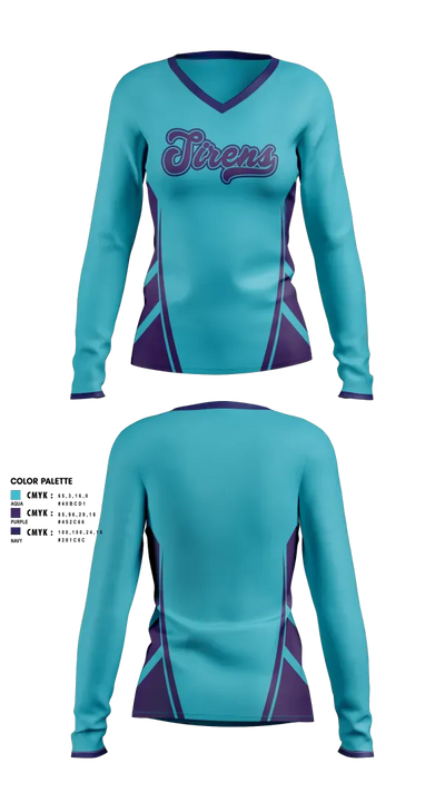 Sirens 80920556 Women's Long Sleeve V-neck Shirt - 3