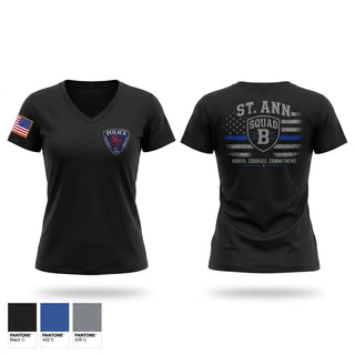 Womens Short Sleeve Vneck Shirt, B SQUAD, Police, Teamtime, Team time, sublimation, custom sports apparel, team uniforms, spirit wear, spiritwear, sports uniforms, custom shirts, team store, custom team store, fundraiser sports, apparel fundraiser
