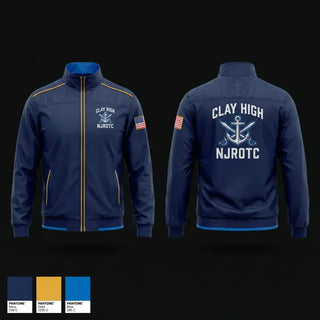 Windbreaker, Clay High NJROTC, Navy, Teamtime, Team time, sublimation, custom sports apparel, team uniforms, spirit wear, spiritwear, sports uniforms, custom shirts, team store, custom team store, fundraiser sports, apparel fundraiser