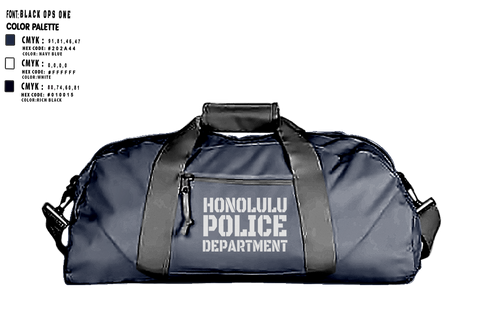 Duffle Bag, Honolulu Police Department, Police, Teamtime, Team time, sublimation, custom sports apparel, team uniforms, spirit wear, spiritwear, sports uniforms, custom shirts, team store, custom team store, fundraiser sports, apparel fundraiser