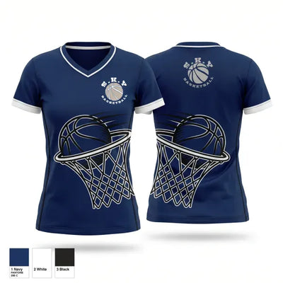 S.K.Y. Basketball 9477324 Women's Short Sleeve V-neck Shirt - 1