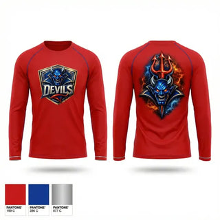 Long Sleeve Performance Shirt, BURLINGTON BLUE DEVILS FOOTBALL CLUB, , Teamtime, Team time, sublimation, custom sports apparel, team uniforms, spirit wear, spiritwear, sports uniforms, custom shirts, team store, custom team store, fundraiser sports, apparel fundraiser