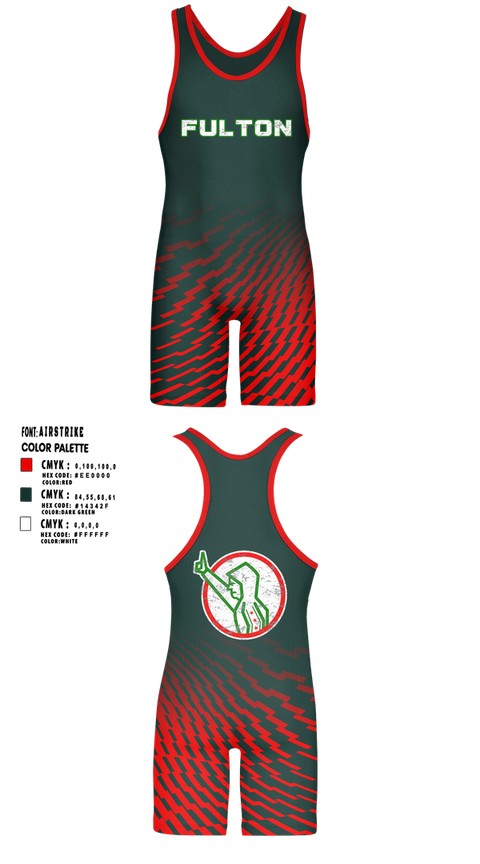 Wrestling Singlet, Fulton, Wrestling, Teamtime, Team time, sublimation, custom sports apparel, team uniforms, spirit wear, spiritwear, sports uniforms, custom shirts, team store, custom team store, fundraiser sports, apparel fundraiser