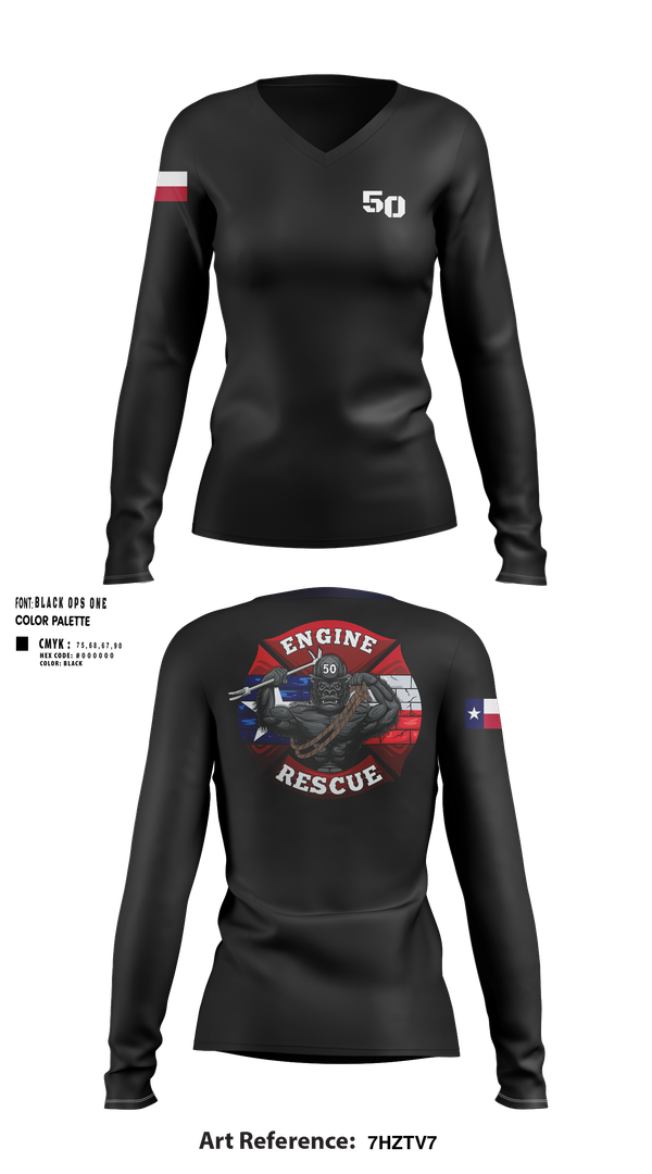 Womens Long Sleeve Vneck Shirt, Goon 50, Fire Department, Teamtime, Team time, sublimation, custom sports apparel, team uniforms, spirit wear, spiritwear, sports uniforms, custom shirts, team store, custom team store, fundraiser sports, apparel fundraiser
