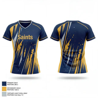 Womens Short Sleeve Vneck Shirt, Saints, Women's Lacrosse, Teamtime, Team time, sublimation, custom sports apparel, team uniforms, spirit wear, spiritwear, sports uniforms, custom shirts, team store, custom team store, fundraiser sports, apparel fundraiser