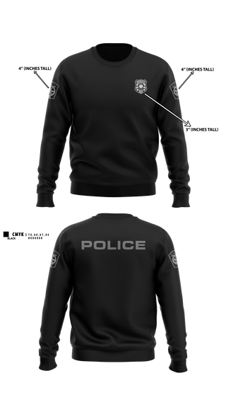 Crew Neck Sweatshirt, A.C.E., Police, Teamtime, Team time, sublimation, custom sports apparel, team uniforms, spirit wear, spiritwear, sports uniforms, custom shirts, team store, custom team store, fundraiser sports, apparel fundraiser