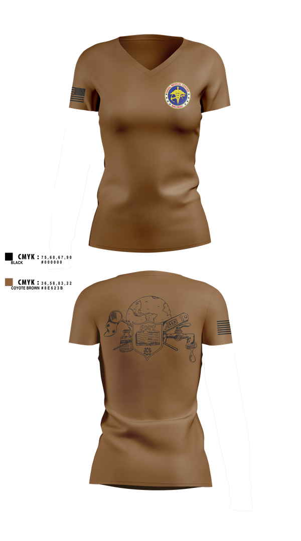 Womens Short Sleeve Vneck Shirt, Preventive Medicine, , Teamtime, Team time, sublimation, custom sports apparel, team uniforms, spirit wear, spiritwear, sports uniforms, custom shirts, team store, custom team store, fundraiser sports, apparel fundraiser