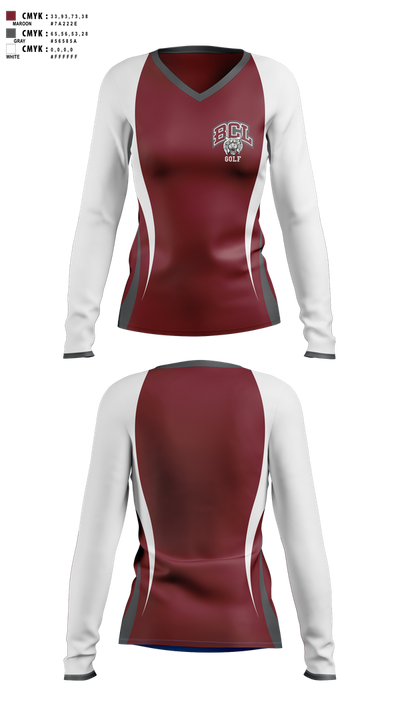 Bishop Conaty - Our Lady of Loretto Golf 57504663 Women's Long Sleeve V-neck Shirt - 1