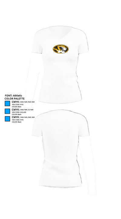 Mizzou Golf 57806327 Women's Short Sleeve V-neck Shirt - 18