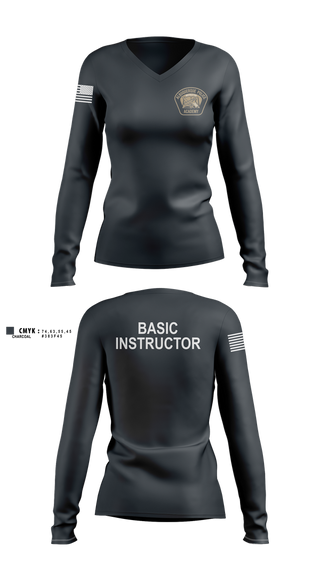 Womens Long Sleeve Vneck Shirt, Academy- Basic Unit, Police, Teamtime, Team time, sublimation, custom sports apparel, team uniforms, spirit wear, spiritwear, sports uniforms, custom shirts, team store, custom team store, fundraiser sports, apparel fundraiser