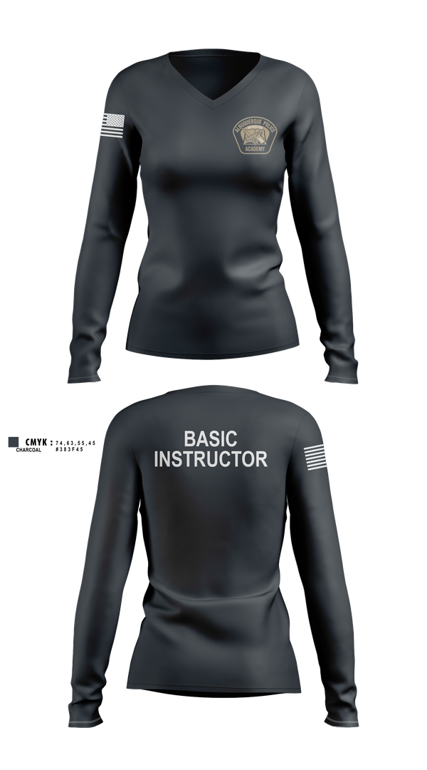 Womens Long Sleeve Vneck Shirt, Academy- Basic Unit, Police, Teamtime, Team time, sublimation, custom sports apparel, team uniforms, spirit wear, spiritwear, sports uniforms, custom shirts, team store, custom team store, fundraiser sports, apparel fundraiser