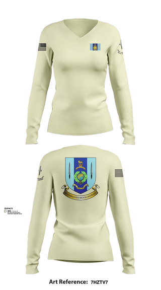 Womens Long Sleeve Vneck Shirt, 40 Royal marine commando, , Teamtime, Team time, sublimation, custom sports apparel, team uniforms, spirit wear, spiritwear, sports uniforms, custom shirts, team store, custom team store, fundraiser sports, apparel fundraiser