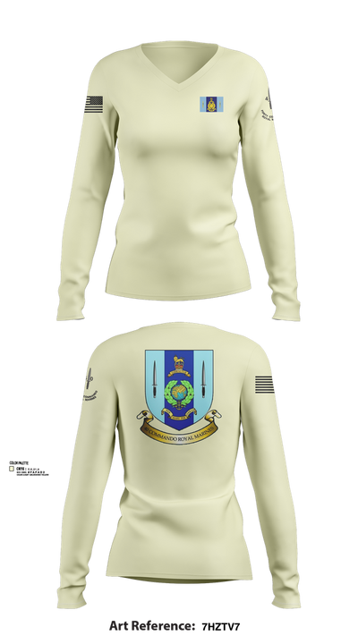 40 Royal marine commando 16460352 Women's Long Sleeve V-neck Shirt - 103