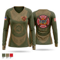 MWSS - 473 (DET -) Women's Long Sleeve V-neck Shirt - 1