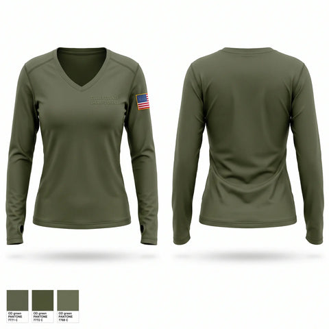 Womens Long Sleeve Vneck Shirt, CUSTER COUNTY SHERIFF'S OFFICE, Police, Teamtime, Team time, sublimation, custom sports apparel, team uniforms, spirit wear, spiritwear, sports uniforms, custom shirts, team store, custom team store, fundraiser sports, apparel fundraiser