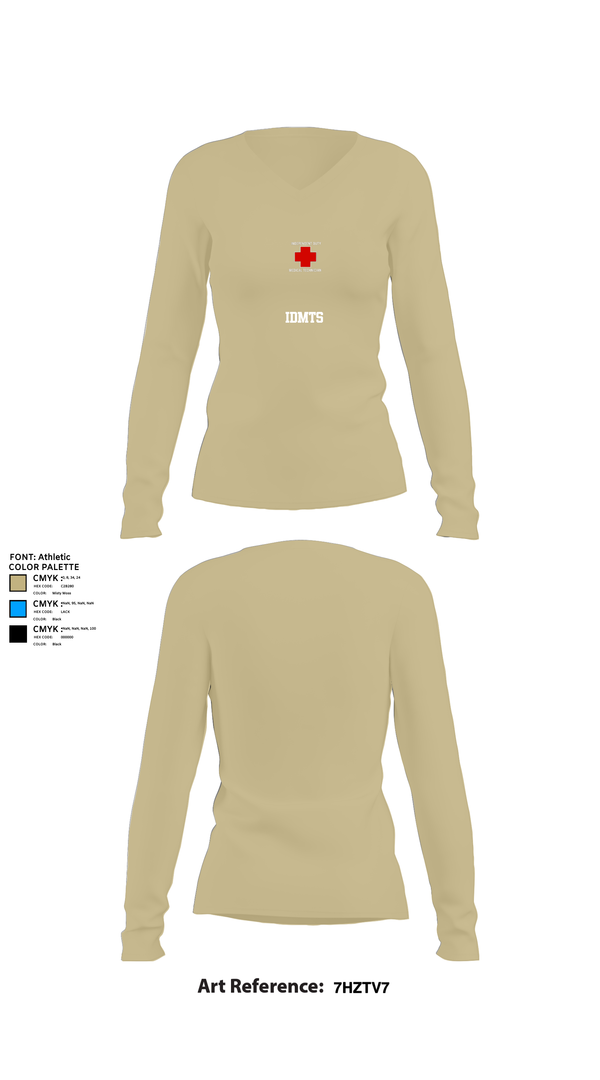 Womens Long Sleeve Vneck Shirt, IDMTs, Air Force, Teamtime, Team time, sublimation, custom sports apparel, team uniforms, spirit wear, spiritwear, sports uniforms, custom shirts, team store, custom team store, fundraiser sports, apparel fundraiser
