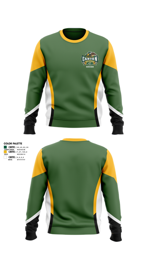 Crew Neck Sweatshirt, Canyon High School Girls Soccer, Women's Soccer, Teamtime, Team time, sublimation, custom sports apparel, team uniforms, spirit wear, spiritwear, sports uniforms, custom shirts, team store, custom team store, fundraiser sports, apparel fundraiser