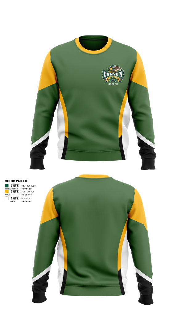 Crew Neck Sweatshirt, Canyon High School Girls Soccer, Women's Soccer, Teamtime, Team time, sublimation, custom sports apparel, team uniforms, spirit wear, spiritwear, sports uniforms, custom shirts, team store, custom team store, fundraiser sports, apparel fundraiser