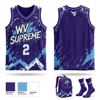 Mens Basketball Jersey, WV Supreme, Men's Basketball, Teamtime, Team time, sublimation, custom sports apparel, team uniforms, spirit wear, spiritwear, sports uniforms, custom shirts, team store, custom team store, fundraiser sports, apparel fundraiser