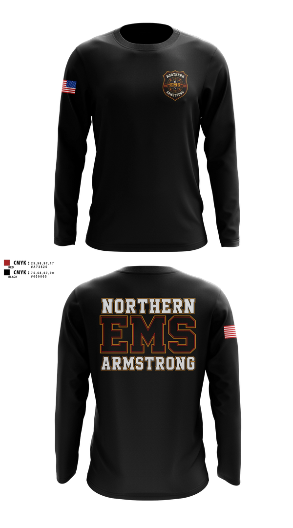 Long Sleeve Performance Shirt, Northern Armstrong EMS, EMS/EMT, Teamtime, Team time, sublimation, custom sports apparel, team uniforms, spirit wear, spiritwear, sports uniforms, custom shirts, team store, custom team store, fundraiser sports, apparel fundraiser