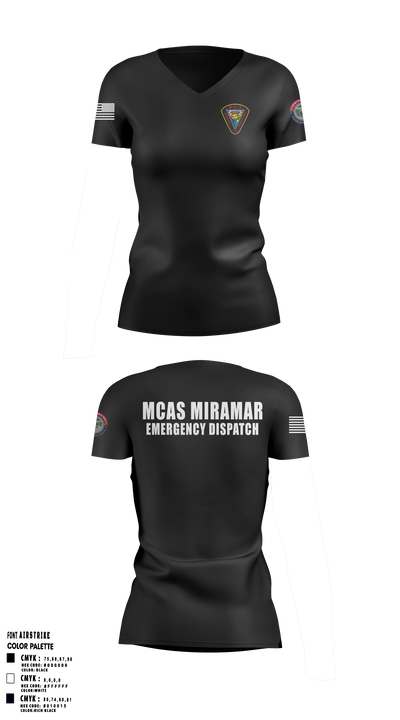 MCAS Miramar Emergency Dispatch Women's Short Sleeve V-neck Shirt - 6