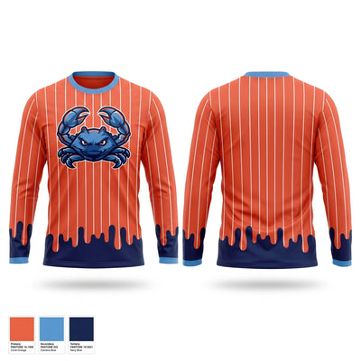 Back bay blue crabs Long Sleeve Performance Shirt - 2