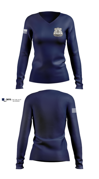 Womens Long Sleeve Vneck Shirt, District of Columbia, Housing Authority Police Department, Police, Teamtime, Team time, sublimation, custom sports apparel, team uniforms, spirit wear, spiritwear, sports uniforms, custom shirts, team store, custom team store, fundraiser sports, apparel fundraiser