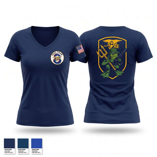 Womens Short Sleeve Vneck Shirt, Naval Special Warfare, Navy, Teamtime, Team time, sublimation, custom sports apparel, team uniforms, spirit wear, spiritwear, sports uniforms, custom shirts, team store, custom team store, fundraiser sports, apparel fundraiser