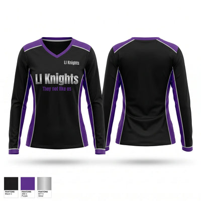 LI Knights Women's Long Sleeve V-neck Shirt - 1