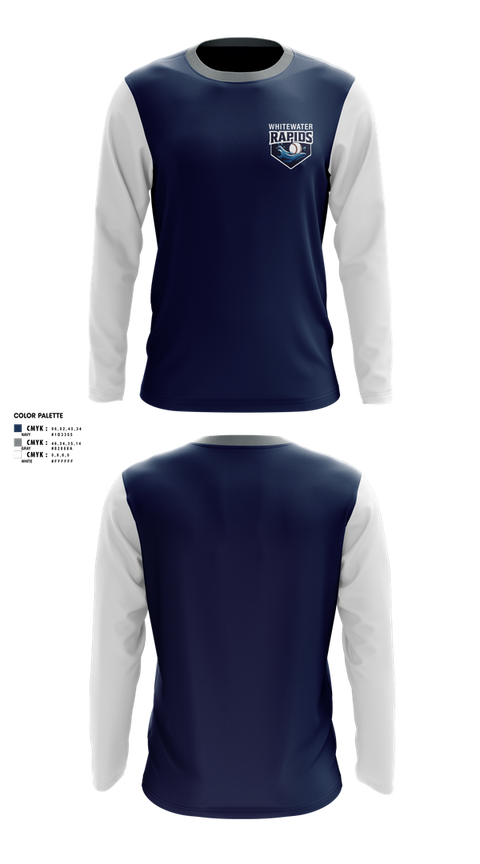 Long Sleeve Performance Shirt, Whitewater Rapids, Baseball, Teamtime, Team time, sublimation, custom sports apparel, team uniforms, spirit wear, spiritwear, sports uniforms, custom shirts, team store, custom team store, fundraiser sports, apparel fundraiser