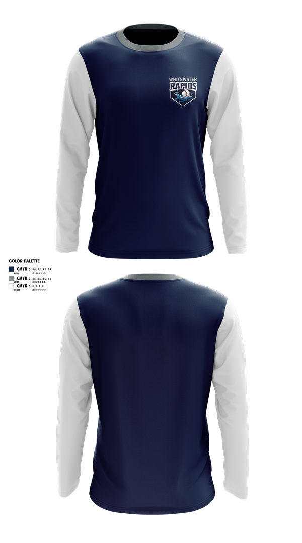 Long Sleeve Performance Shirt, Whitewater Rapids, Baseball, Teamtime, Team time, sublimation, custom sports apparel, team uniforms, spirit wear, spiritwear, sports uniforms, custom shirts, team store, custom team store, fundraiser sports, apparel fundraiser