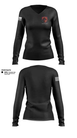 Womens Long Sleeve Vneck Shirt, Perseverance, Army, Teamtime, Team time, sublimation, custom sports apparel, team uniforms, spirit wear, spiritwear, sports uniforms, custom shirts, team store, custom team store, fundraiser sports, apparel fundraiser