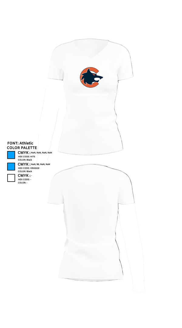 Womens Short Sleeve Vneck Shirt, Caldera High School Cheer, Cheer, Teamtime, Team time, sublimation, custom sports apparel, team uniforms, spirit wear, spiritwear, sports uniforms, custom shirts, team store, custom team store, fundraiser sports, apparel fundraiser