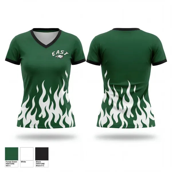 Womens Short Sleeve Vneck Shirt, East Henderson High School, Track & Field, Teamtime, Team time, sublimation, custom sports apparel, team uniforms, spirit wear, spiritwear, sports uniforms, custom shirts, team store, custom team store, fundraiser sports, apparel fundraiser