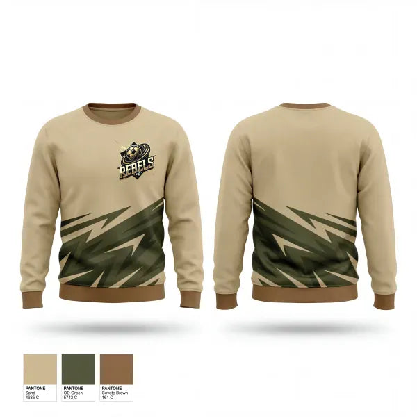 Crew Neck Sweatshirt, Rebels FC, Men's Soccer, Teamtime, Team time, sublimation, custom sports apparel, team uniforms, spirit wear, spiritwear, sports uniforms, custom shirts, team store, custom team store, fundraiser sports, apparel fundraiser