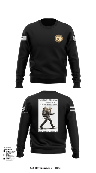 Crew Neck Sweatshirt, FSC, 3RD BN, 7TH SFG(A), Army, Teamtime, Team time, sublimation, custom sports apparel, team uniforms, spirit wear, spiritwear, sports uniforms, custom shirts, team store, custom team store, fundraiser sports, apparel fundraiser