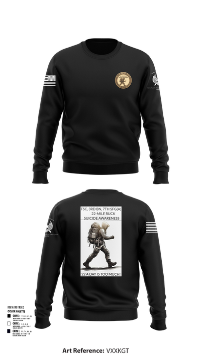 FSC, 3RD BN, 7TH SFG(A) Crew Neck Sweatshirt - 4