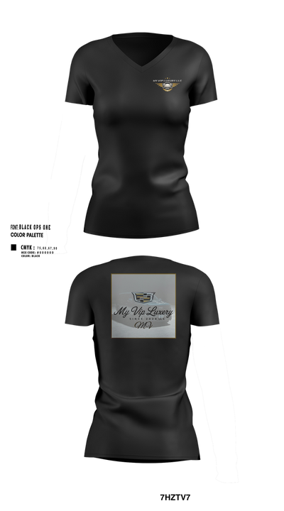 MY VIP LUXURY LLC 66980932 Women's Short Sleeve V-neck Shirt - 100