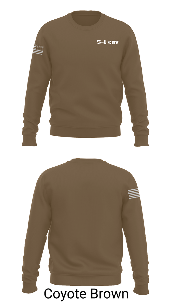 Crew Neck Sweatshirt, 5-1 cav, Army, Teamtime, Team time, sublimation, custom sports apparel, team uniforms, spirit wear, spiritwear, sports uniforms, custom shirts, team store, custom team store, fundraiser sports, apparel fundraiser