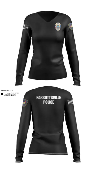 Womens Long Sleeve Vneck Shirt, Parrottsville police, Police, Teamtime, Team time, sublimation, custom sports apparel, team uniforms, spirit wear, spiritwear, sports uniforms, custom shirts, team store, custom team store, fundraiser sports, apparel fundraiser