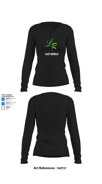 Lady Rebels 76977754 Women's Long Sleeve V-neck Shirt - 34
