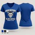 Brockport Blue Devils Swim & Dive 57976112 Women's Short Sleeve V-neck Shirt - 1