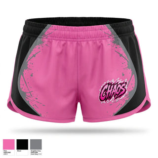 Womens Shorts, Chaos, Softball, Teamtime, Team time, sublimation, custom sports apparel, team uniforms, spirit wear, spiritwear, sports uniforms, custom shirts, team store, custom team store, fundraiser sports, apparel fundraiser