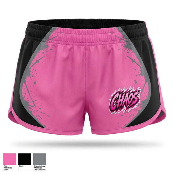 Womens Shorts, Chaos, Softball, Teamtime, Team time, sublimation, custom sports apparel, team uniforms, spirit wear, spiritwear, sports uniforms, custom shirts, team store, custom team store, fundraiser sports, apparel fundraiser