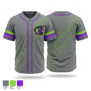 Full Button Baseball Jersey, KC Cobras, Baseball, Teamtime, Team time, sublimation, custom sports apparel, team uniforms, spirit wear, spiritwear, sports uniforms, custom shirts, team store, custom team store, fundraiser sports, apparel fundraiser