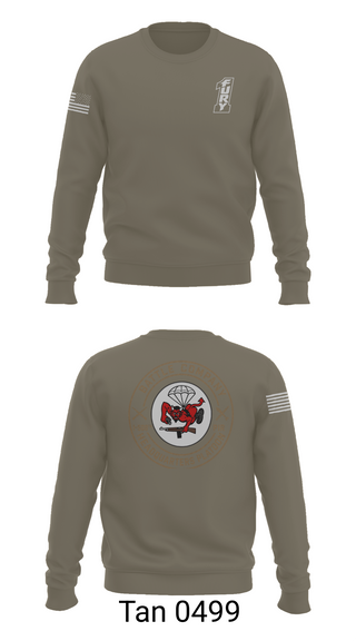 Crew Neck Sweatshirt, BATTLE COMPANY 1-508PIR, Army, Teamtime, Team time, sublimation, custom sports apparel, team uniforms, spirit wear, spiritwear, sports uniforms, custom shirts, team store, custom team store, fundraiser sports, apparel fundraiser