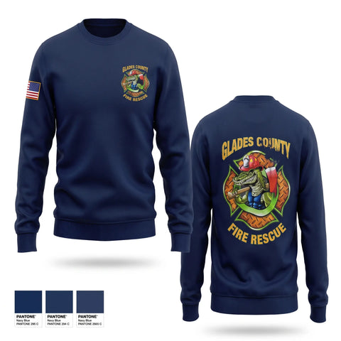 Crew Neck Sweatshirt, Glades County Fire Rescue, Fire Department, Teamtime, Team time, sublimation, custom sports apparel, team uniforms, spirit wear, spiritwear, sports uniforms, custom shirts, team store, custom team store, fundraiser sports, apparel fundraiser