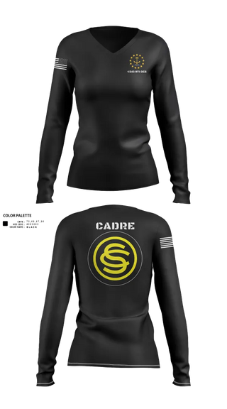 Womens Long Sleeve Vneck Shirt, 1/243 RTI OCS, , Teamtime, Team time, sublimation, custom sports apparel, team uniforms, spirit wear, spiritwear, sports uniforms, custom shirts, team store, custom team store, fundraiser sports, apparel fundraiser