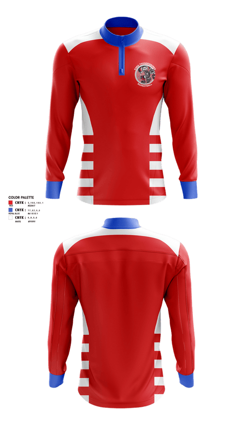 Quarter Zip Jacket, Kake Thunderbirds Basketball, Men's Basketball, Teamtime, Team time, sublimation, custom sports apparel, team uniforms, spirit wear, spiritwear, sports uniforms, custom shirts, team store, custom team store, fundraiser sports, apparel fundraiser